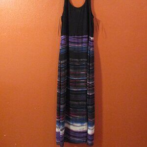 Vince Camuto Woman Medium Black Purple Sleeveless Outdoors Vacation Travel Dress